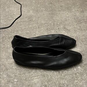 Zara black leather flats